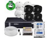 Kit Cftv 4 Câmeras 1120B Bullet 720P Dvr 8 Canais Intelbras Mhdx + Hd 500gb