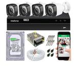 Kit Cftv 4 Câmeras de Segurança AHD 720p e Dvr Mhdx 1204 Intelbras C/Hd 500GB