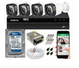 Kit Cftv 4 Câmeras de Segurança AHD 720p e Dvr Mhdx 1204 Intelbras C/Hd