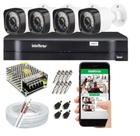 Kit Cftv 4 Câmeras de Segurança AHD 720p e Dvr Mhdx Full Hd Intelbras S/HD