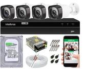 Kit Cftv 4 Câmeras de Segurança AHD full Hd 1080p e Dvr Mhdx 1204 Full hd Intelbras C/ HD 500GB