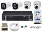 Kit cftv 4 cameras de segurança + dvr 4ch Intelbras full hd Promo + Hd 500gb