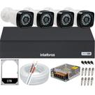 Kit Cftv 4 Câmeras de Segurança Full HD Dvr Intelbras Mhdx hd 1TB Completo