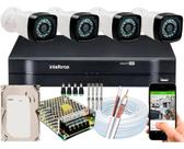 Kit Cftv 4 Câmeras de Segurança Hd digital Dvr Intelbras Full hd 4ch Mhdx 500GB