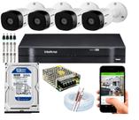 Kit Cftv 4 Câmeras De Segurança Intelbras Bullet IR 20 metros E Dvr Mhdx Multi Hd C/HD Kit Cftv 4 Câmeras De Segurança Intelbras Bullet IR 20 metros E Dvr Mhdx Multi Hd C/HD