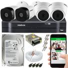 Kit Cftv 4 Câmeras De Segurança Intelbras HDCVI 1.0MP e Dvr 4 canais MHDX 1104 C/ HD 500GB