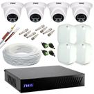 Kit cftv 4 cameras dome 2mp 20m imagens noturnas coloridas com dvr 4 e ft individual sem hd