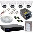 Kit cftv 4 cameras dome 2mp 20m imagens noturnas coloridas dvr 4 canais com hd 1tb Kit cftv 4 cameras dome 2mp 20m imagens noturnas coloridas dvr 4 canais com hd 1tb