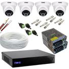 Kit cftv 4 cameras dome 2mp 20m imagens noturnas coloridas dvr 4 canais sem hd