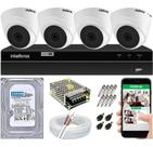 Kit Cftv 4 Câmeras Intelbras Dome Vhc 1120 D E Dvr Mhdx