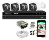 Kit Cftv 4 Câmeras Multi Hd 720p 1mp Dvr Intelbras Mhdx 1104 Kit Cftv 4 Câmeras Multi Hd 720p 1mp Dvr Intelbras Mhdx 1104