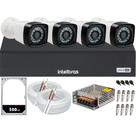 Kit Cftv 4 Câmeras Segurança 1080p Full hd Dvr Intelbras 200m de cabo Hd 500GB Kit Cftv 4 Câmeras Segurança 1080p Full hd Dvr Intelbras 200m de cabo Hd 500GB