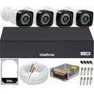 Kit Cftv 4 Câmeras Segurança 1080p Full hd Dvr Intelbras 4 canais Hd 500GB