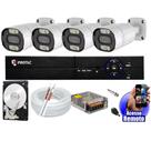 Kit Cftv 4 Câmeras Segurança Colorida Dia Noite Full Color 2mp 1080p 20m Dvr Full Hd 4 Ch