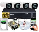 Kit Cftv 4 Câmeras Segurança Full Hd 1080p Dvr Intelbras 1TB