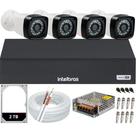 Kit Cftv 4 Câmeras Segurança Full Hd Dvr Intelbras 4ch HD 2TB
