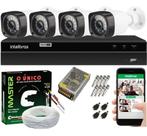Kit Cftv 4 Câmeras Segurança Hd 1 Mp Dvr Mhdx Full Hd Intelbras