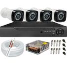 Kit Cftv 4 Câmeras Segurança infravermelho Full Hd 2mp 20m Dvr 5x1 4 canais