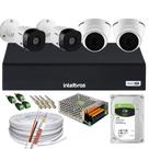 Kit Cftv 4 Câmeras Segurança Intelbras 720p + Dvr Mhdx 3004-C + HD 1 TB