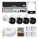 Kit Cftv 4 Cameras Segurança Intelbras Dvr 8 Canais Hd 500gb Kit Cftv 4 Cameras Segurança Intelbras Dvr 8 Canais Hd 500gb