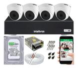 Kit Cftv 4 Câmeras Segurança Intelbras Ir Dome Dvr Mhdx 1104 Kit Cftv 4 Câmeras Segurança Intelbras Ir Dome Dvr Mhdx 1104