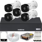 Kit Cftv 5 Câmeras Alta qualidade Intelbras Full Hd 1220b Dvr 08 Canais 1108c HD 2TB