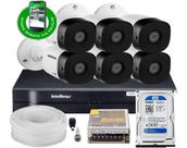 Kit Cftv 6 Câmeras 1120B Bullet 720P Dvr 8 Canais Intelbras Mhdx + Hd 500Gb