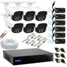 Kit cftv 6 cameras 2mp 20m imagens noturnas coloridas com dvr e ft individual sem hd