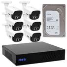 Kit cftv 6 cameras 2mp 20m star plus com dvr hd 1tb sem cabeamento