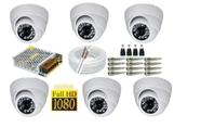 Kit Cftv 6 Câmeras Segurança 1080 Full Hd Dome Infra vermelho alta Resolução com acessórios