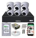 Kit Cftv 6 Câmeras Segurança Dome Ir Dvr Mhdx 1108 Intelbras