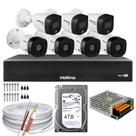 Kit CFTV 7 Câmeras Intelbras 3 cam Full Color 4 cam 1220b Full Hd Dvr 3008-C C/HD 4TB
