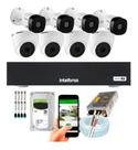 Kit Cftv 8 Câmeras Hd Intelbras Ir 20m Dvr Intelbras 8 Ch Completo 1TB