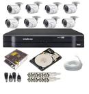 KIT CFTV 8 CÂMERAS HILOOK Full Hd 1080p 2mp + DVR INTELBRAS MHDX 8 CANAIS + HD - ALTA DEFINIÇÃO