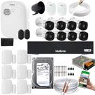 Kit Cftv 8 Câmeras Intelbras 1220b+Sensor xas 4010+kit Alarme+Sensor ivp 2000 + HD 4TB