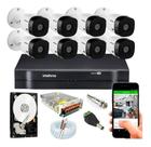 Kit Cftv 8 Câmeras Intelbras Hd 720p Dvr Mhdx Multi Hd 8 Canais C/Hd 320gb