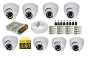Kit Cftv 8 Câmeras Segurança 1080 Full Hd Dome Infra vermelho alta Resolução com acessórios