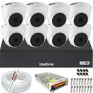 Kit Cftv 8 Câmeras Segurança Dome 1220 Full hd Audio Microfone Dvr Mhdx 1108c Intelbras