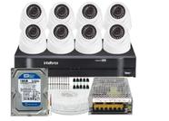 Kit Cftv 8 Câmeras Segurança Dome Ir Dvr Mhdx 1008 Intelbras C/Hd