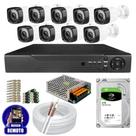 Kit Cftv 9 Câmeras Segurança Infravermelho 20 Metros Dvr Multi Hd 16ch Acesso Remoto C/HD 2TB