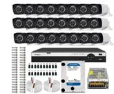 Kit Cftv Dvr 32 Canais Intelbras 1232mhdx 24 Câmeras Hd 720p