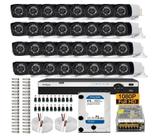 Kit Cftv Dvr 32 Canais Intelbras 3132mhdx 32 Câmeras Bellet Full Hd 1080p