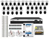 Kit Cftv Dvr 32 Canais Intelbras 3132mhdx 32 Câmeras Dome Full Hd 1080p