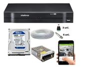 Kit Cftv Dvr Intelbras Mhdx Cabo E Conectores c/Hd