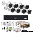 Kit CFTV Intelbras 08 Câmeras 1120B Dvr MHDX 1108C HD500gb