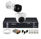 Kit Cftv Intelbras 2 Câm VHC 1120b Bullet+Dome Dvr Mhdx Multi Hd S/Hd