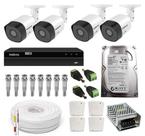 Kit CFTV Intelbras 4 Câmeras HD 720p Com HD Completo