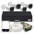 Kit Cftv Intelbras 4 Cameras Segurança Vhl 1120b dvr 4ch full hd ip 1tb