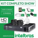 Kit cftv intelbras completo alta definição 2 câmeras hd com 500GB