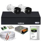 Kit CFTV Intelbras HD 2 Câmeras VHC 1120B DVR MHDX 3004-c C/HD 1 TB